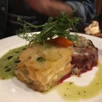 Beetroot pudding at David Bann Restaurant in Edinburgh