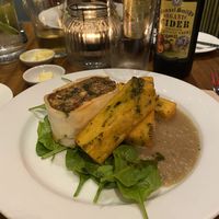 Mushroom, goats cheese and Heather Ale strudel at David Bann Restaurant in Edinburgh