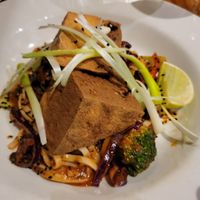 House-Smoked Tofu with Asian Veggies and Adzuki Beans at David Bann Restaurant in Edinburgh