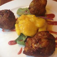 Thai fritter at David Bann Restaurant in Edinburgh