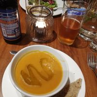 Soup starter at David Bann Restaurant in Edinburgh