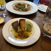 Fried tofu with mango chutney   at David Bann Restaurant in Edinburgh