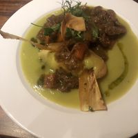 Seitan port and oyster mushroom bourguignon  at David Bann Restaurant in Edinburgh