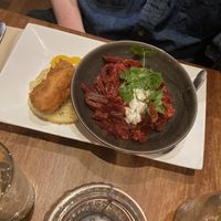 Beetroot curry  at David Bann Restaurant in Edinburgh