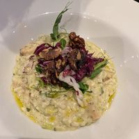 Celeriac risotto (they took off the award winning cheese to make it vegan) at David Bann Restaurant in Edinburgh
