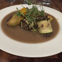 Haggis wrapped in courgette, 🫶🌱  at David Bann Restaurant in Edinburgh