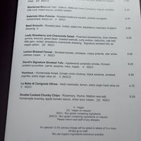 Menu  at David Bann Restaurant in Edinburgh