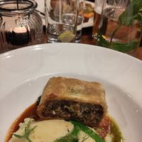 Mushroom strudel at David Bann Restaurant in Edinburgh