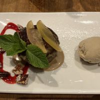 Sticky toffee pudding   at David Bann Restaurant in Edinburgh