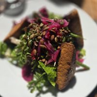 Summer salad with tofu at David Bann Restaurant in Edinburgh