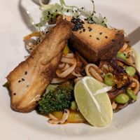 'udon' noodles with tofu at David Bann Restaurant in Edinburgh