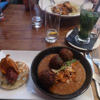Beautiful main course and wasn't as spicy as I thought it would be at David Bann Restaurant in Edinburgh