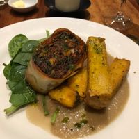 mushroom goat cheese strudel at David Bann Restaurant in Edinburgh