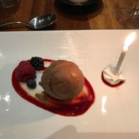 chocolate icecream at David Bann Restaurant in Edinburgh