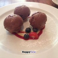 Chocolate ice cream. Their only vegan dessert. at David Bann Restaurant in Edinburgh
