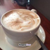 Ask for a latte with soya milk, and they'll think you're insane for being vegan. at David Bann Restaurant in Edinburgh