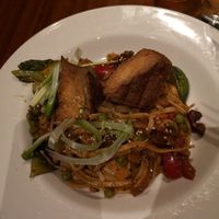 Udon noodles. Taste was ok  at David Bann Restaurant in Edinburgh