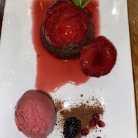 chocolate cake at David Bann Restaurant in Edinburgh