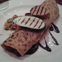 Stuffed pancake (vegan main) at David Bann Restaurant in Edinburgh