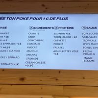 menu  at POKAWA in Nice