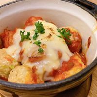 Vegan soymeat balls and veg cheese  at nagi in Nagoya