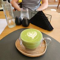 Matcha latte at Lovegan in Cluj-napoca