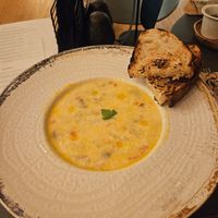 Pleutotus soup at Lovegan in Cluj-napoca