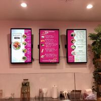 Menu board  at Kailani Poke Bowl in Brownsville