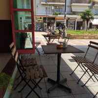 Outside at Valentino Crepes in Thessaloniki