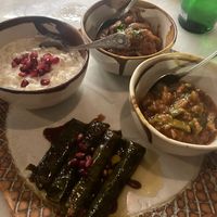 Vegan meze selection. Flatbreads not pictured (but also delicious!)  at Mune in Madrid
