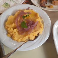 Fava beans and carrot purree at Agrimia Restaurant in Crete