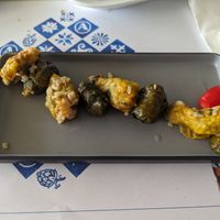 Stuffed vine leaves and Zucchini at Agrimia Restaurant in Crete