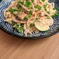 Creamy Udon noodles at Bodhi in Leuven