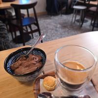 Chocolate mousse and coffee at Bodhi in Leuven