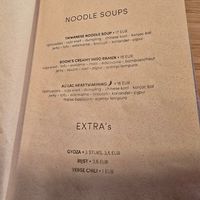 Part of menu at Bodhi in Leuven