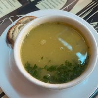 Fava bean and potato soup  at Casa Hood in Banos