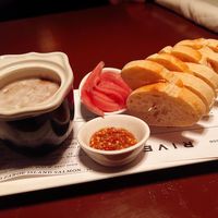 paté de le tejas y setas  at River & Post in Hyde Park