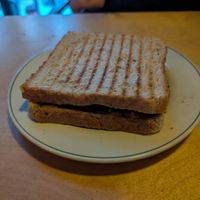 Onion jam tofu pesto sandwich! at Traven - Травень in Lviv