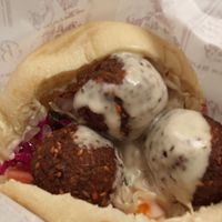 Falafel at Falafel Sumsum in Tel Aviv