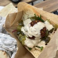 Falafel pita  at Falafel Sumsum in Tel Aviv
