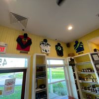 Horse racing paraphernalia inside the cafe at Windy Corner Market and Restaurant in Lexington