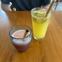 Watermelon juice and passion fruit lemonade   at ShamanaMama in Gianyar