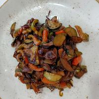 Wok de verduras (vegetable wok) at La Siesta in Bolnuevo