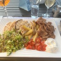 Vegan gyros platter   at B.E.D Bar in Corfu