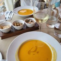 Creamy vegetable soup 🍲 at Casa Del Mar in Albufeira