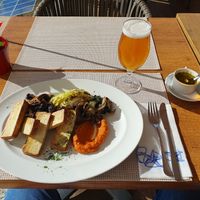 Grilled tofu and cabbage at Casa Del Mar in Albufeira