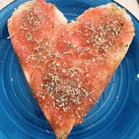 Tapas (vegan)  served with love ❤️   at El Miau De Fucar in Madrid