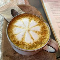Turmeric latte with cashewmilk: allright (I think it should be better with some sugar)  at Earth Cafe - Maybe closed in Enschede