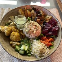 Dragon bowl: huge, but quite good. The cauliflower was too raw for me though. at Earth Cafe - Maybe closed in Enschede