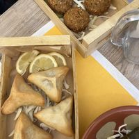 Falafel and spinach parcels   at Yalla Yalla Lebanese Food in Rome